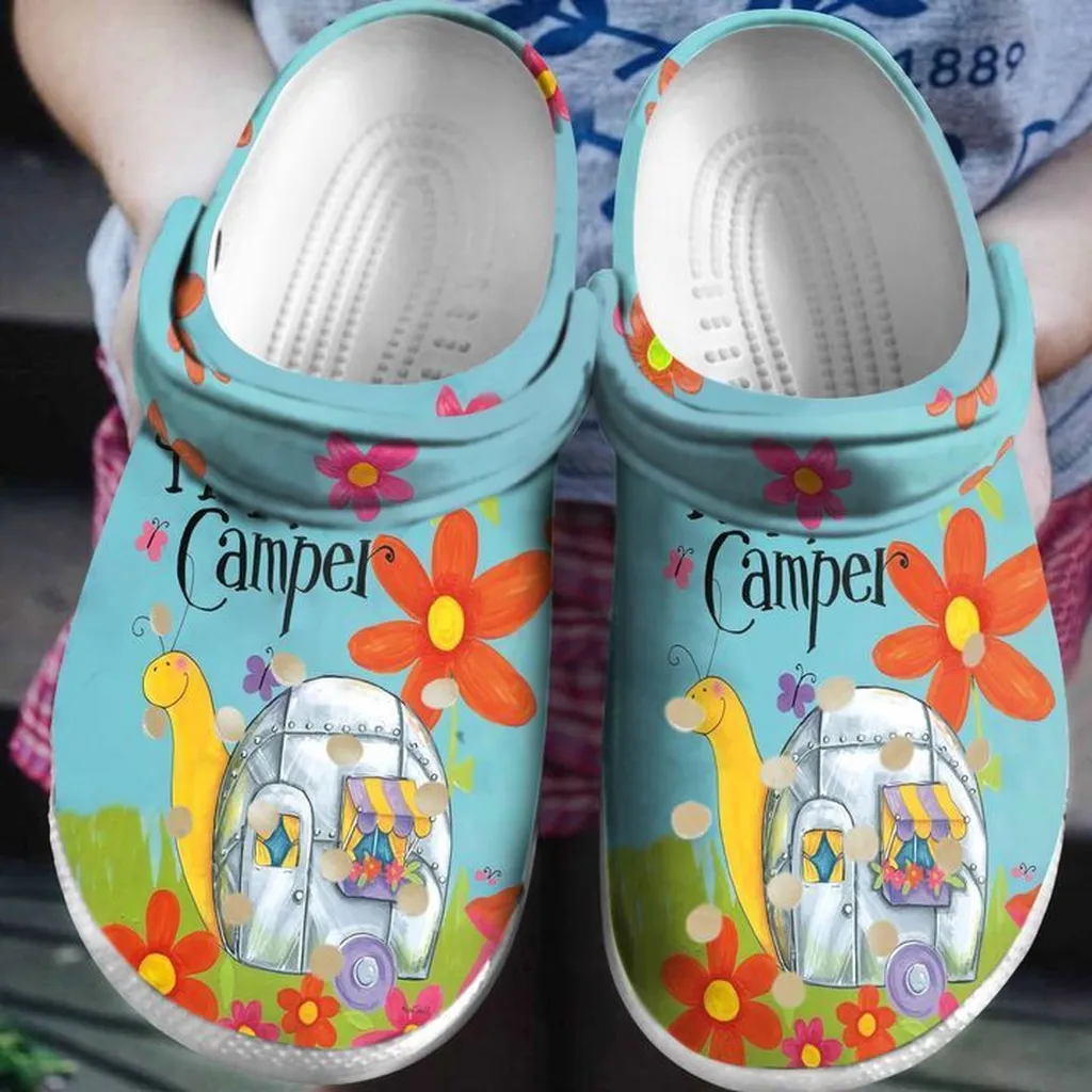 Camping Snail Happy Camper Crocs Clog