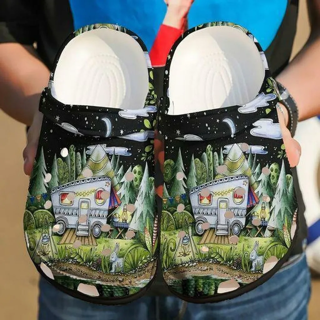 Camping Tropical Forest 13 Personalized Gift For Lover Rubber Crocs Clog