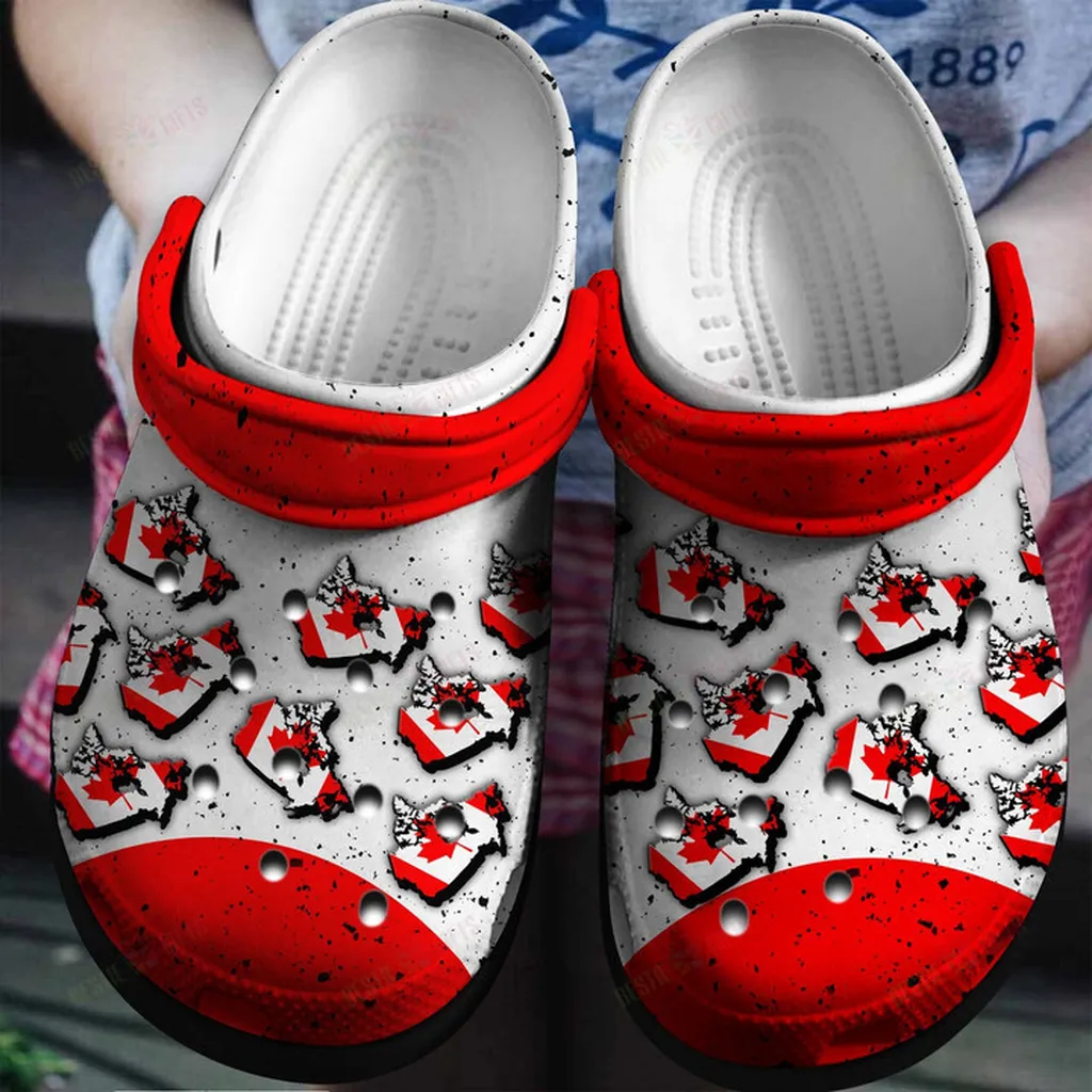 Canada Flag In Map Crocs Classic Clogs