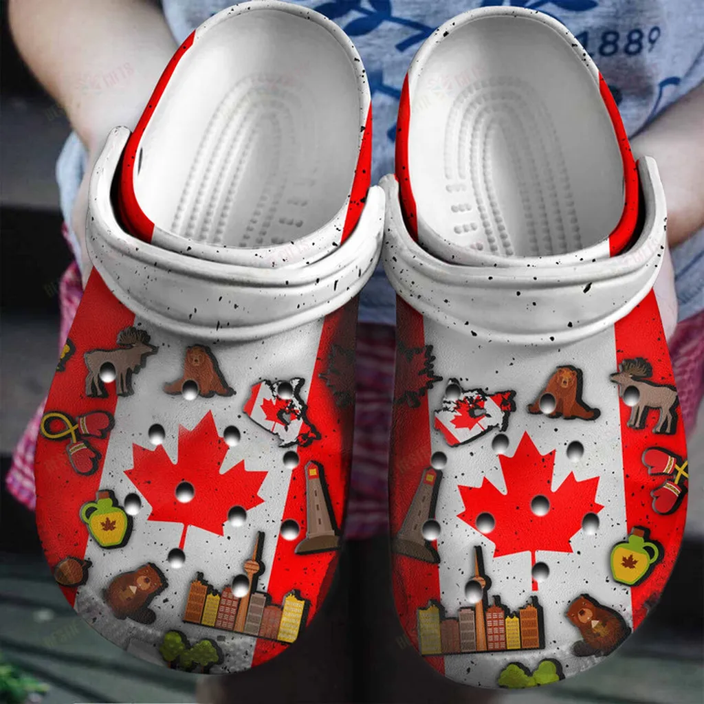 Canada Flag Symbol Crocs Classic Clogs