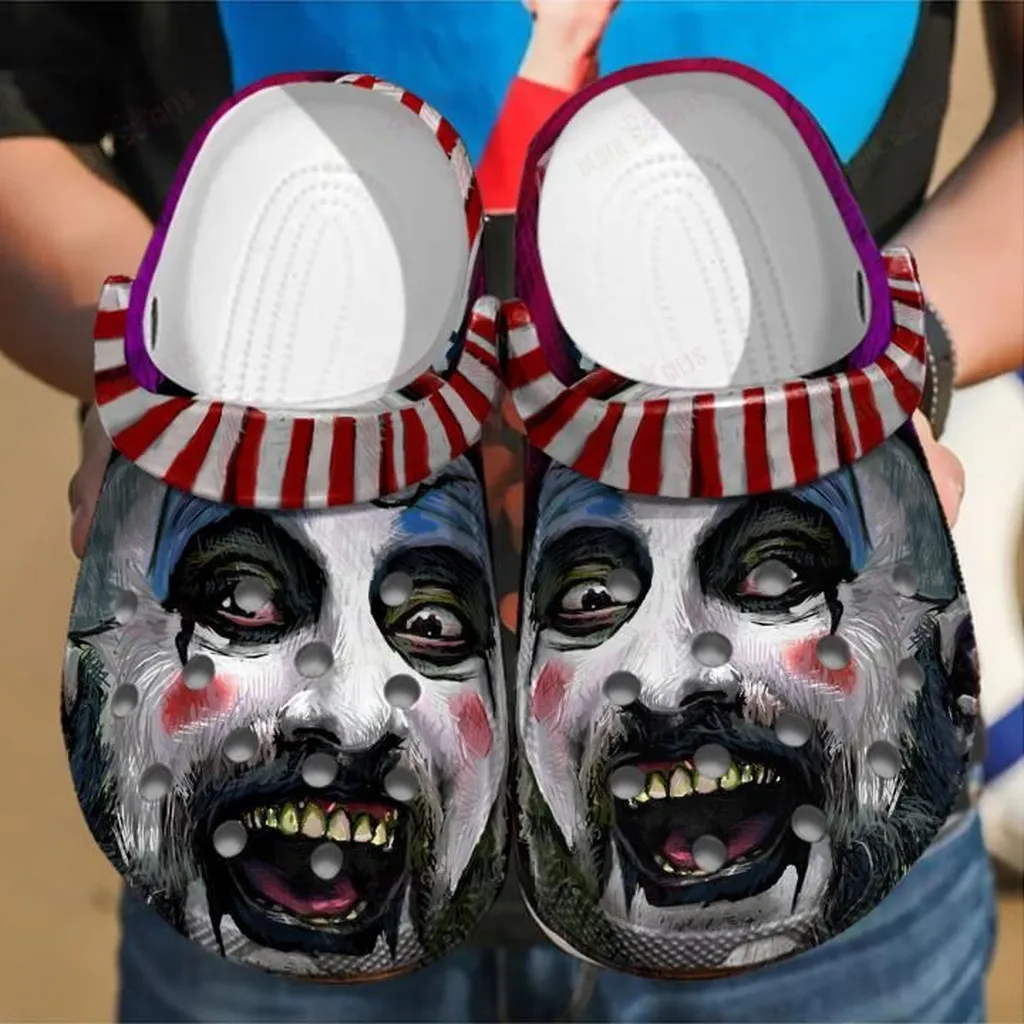 Captain Clown Face Crocs, Personalized Crocs Classic Clogs