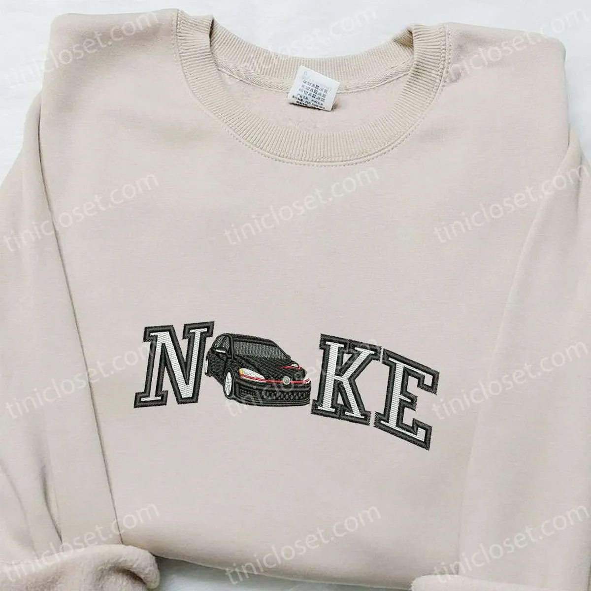 Car x Nike Embroidered Sweatshirt, Transportation Embroidered Hoodie, Best Birthday Gift Ideas