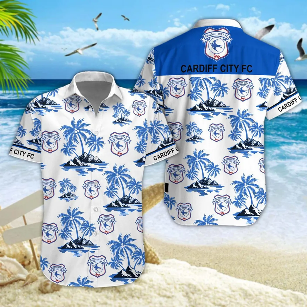 Cardiff City Hawaiian Shirt Style Classic Oversized Hawaiian