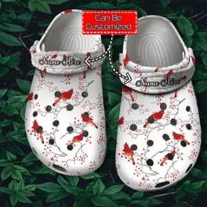 Cardinalis Bird Pattern Cute Crocs