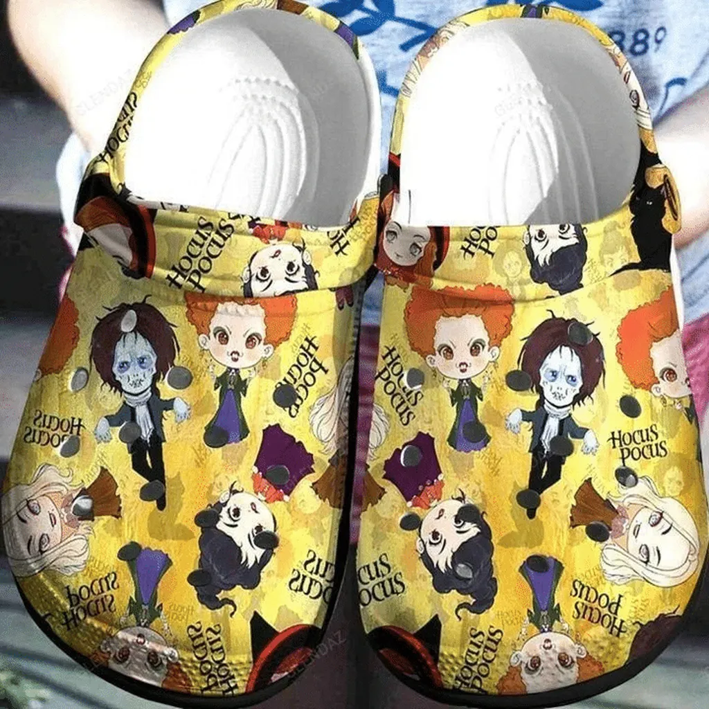 Cartoon Hocus Pocus Witches Yellow Clogs