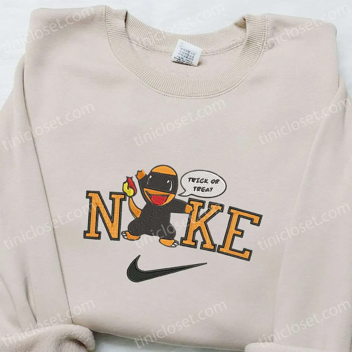 Charmander Ninja Anime x Nike Embroidered Sweatshirt, Halloween Embroidered Shirt, Best Halloween Gift Ideas