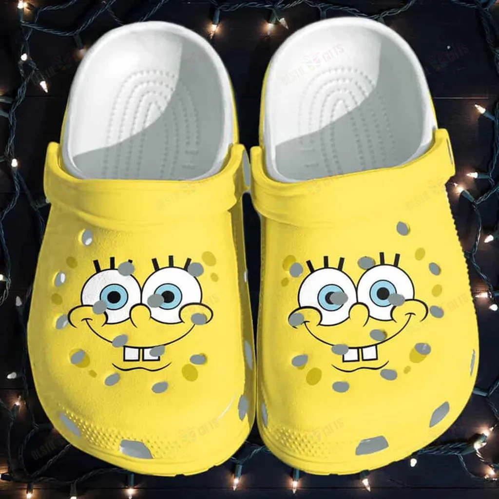 Cheese Face Sponge Funny Bob Cute Crocs, Personalized Crocs Classic Clogs