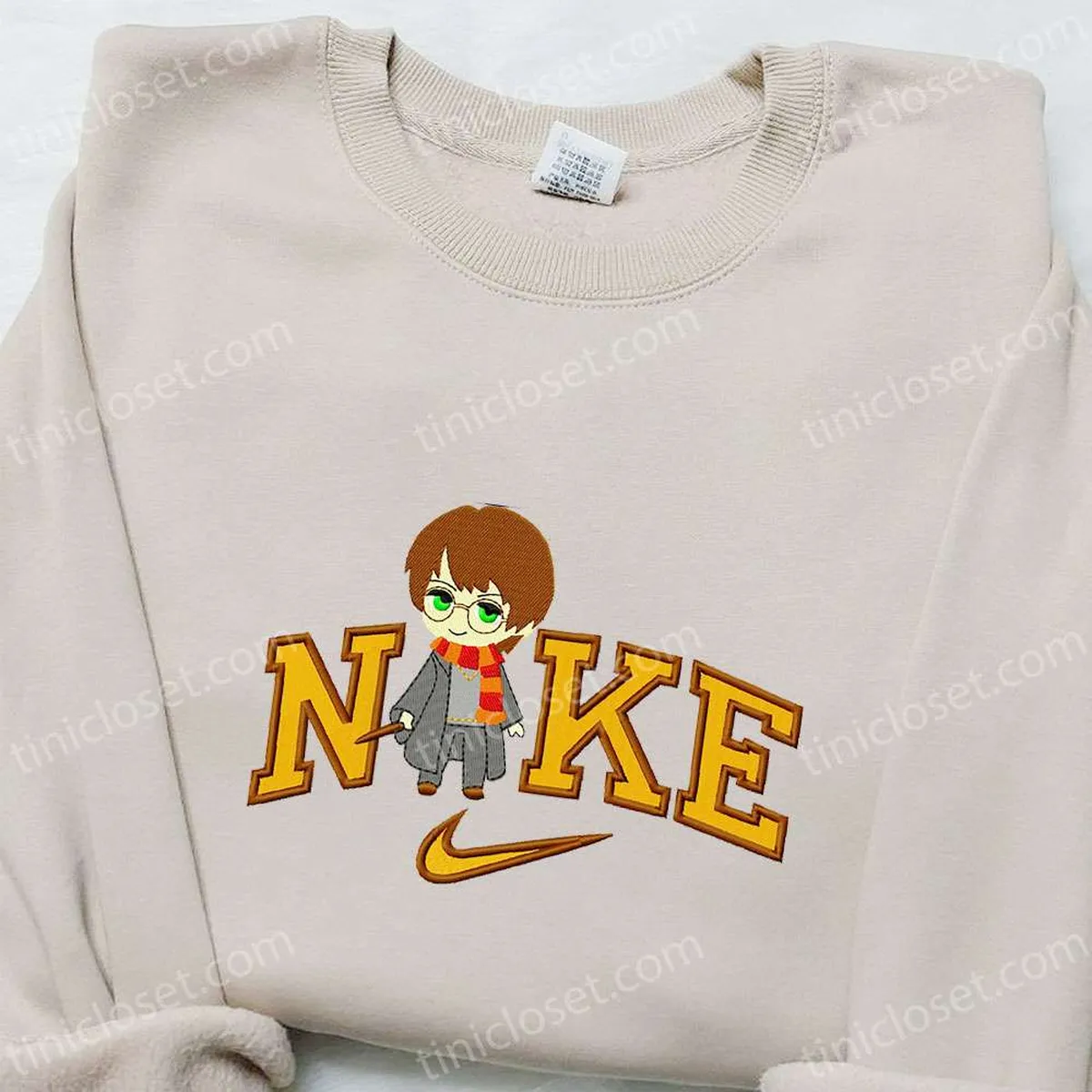 Chibi Harry Potter x Nike Movie Embroidered Tshirt, Nike Inspired Embroidered Shirt, Best Birthday Gift Ideas