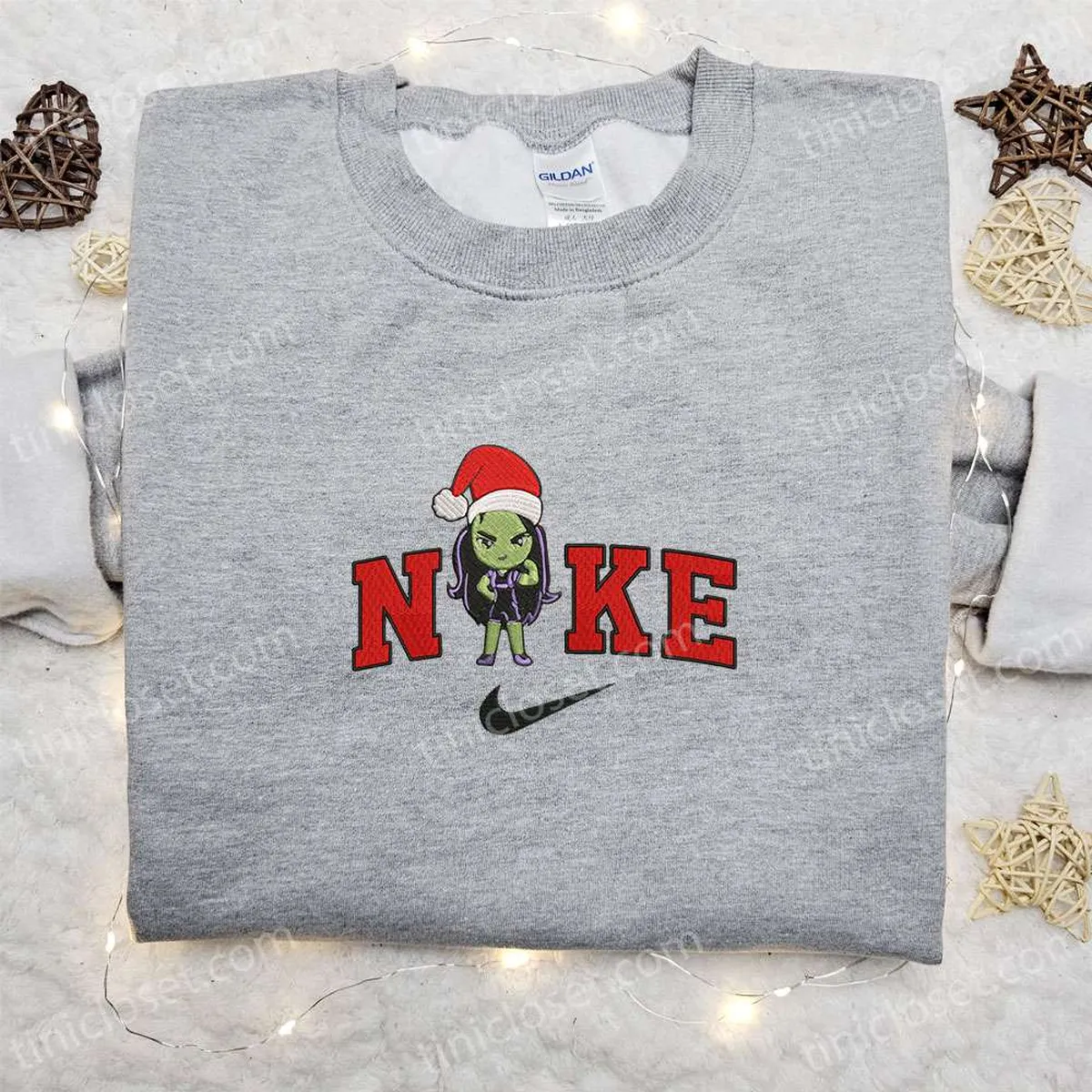 Chibi Jennifer Walters x Nike Christmas Embroidered Sweatshirt, Marvel Characters Movie Merry Christmas Embroidered Shirt, Best Christmas Day Gift Ideas