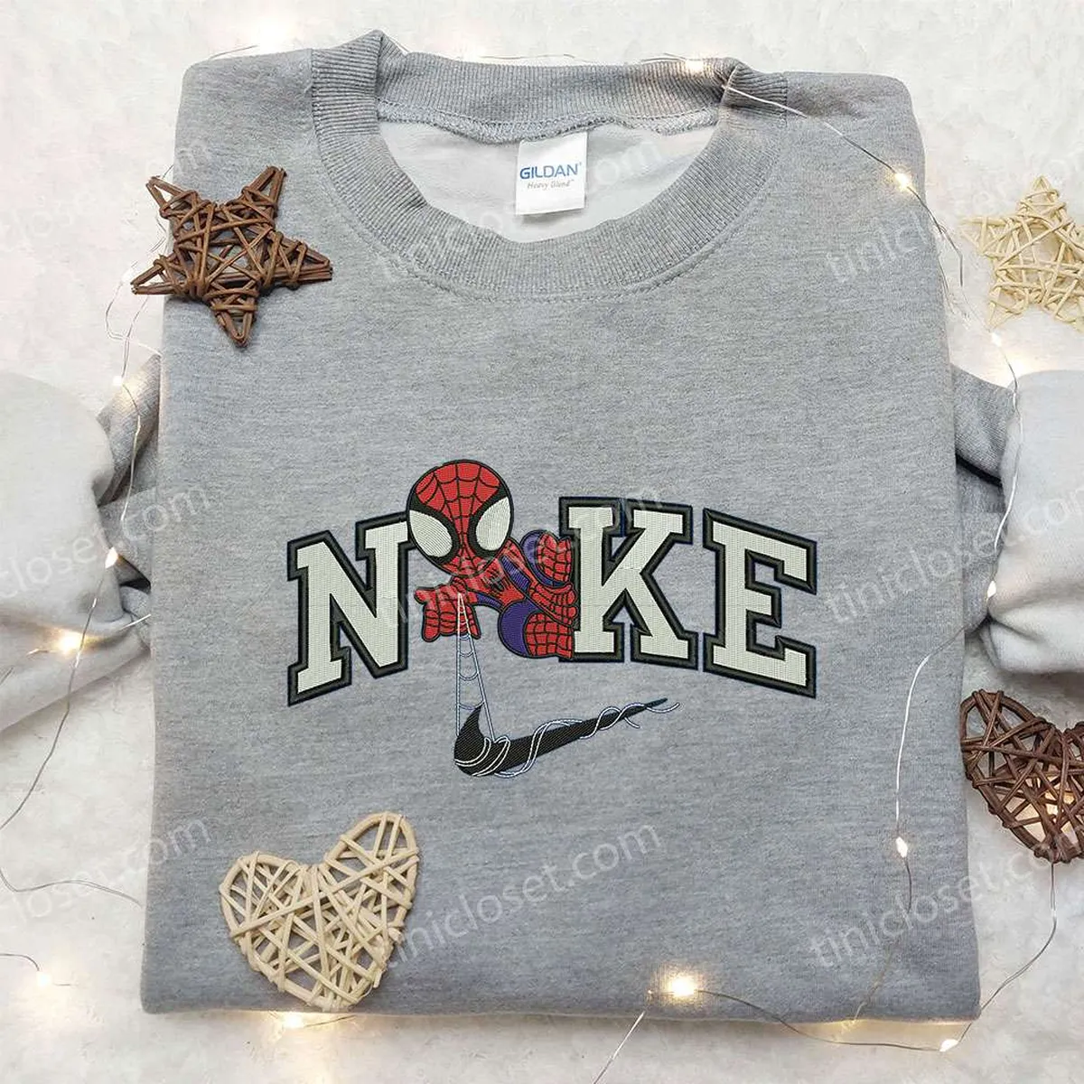 Chibi Spider-Man x Nike Embroidered Sweatshirt, Nike Inspired Embroidered Shirt, Best Gifts for Family