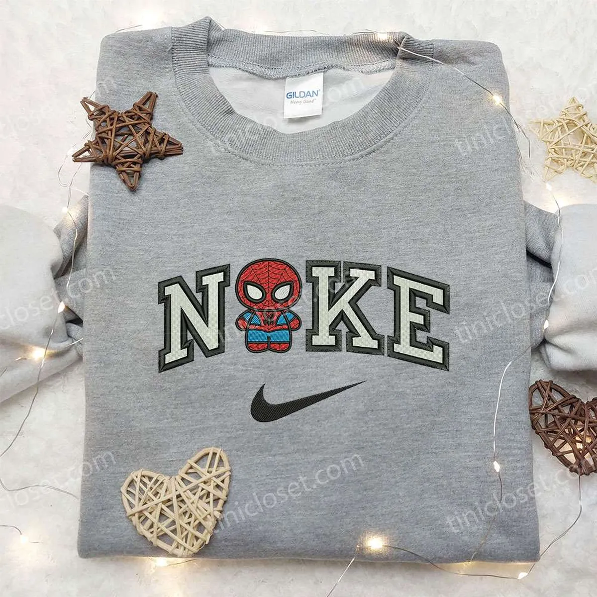 Chibi Spider-Man x Nike Embroidered Sweatshirt, Nike Inspired Embroidered Shirt, Best Gifts for Family