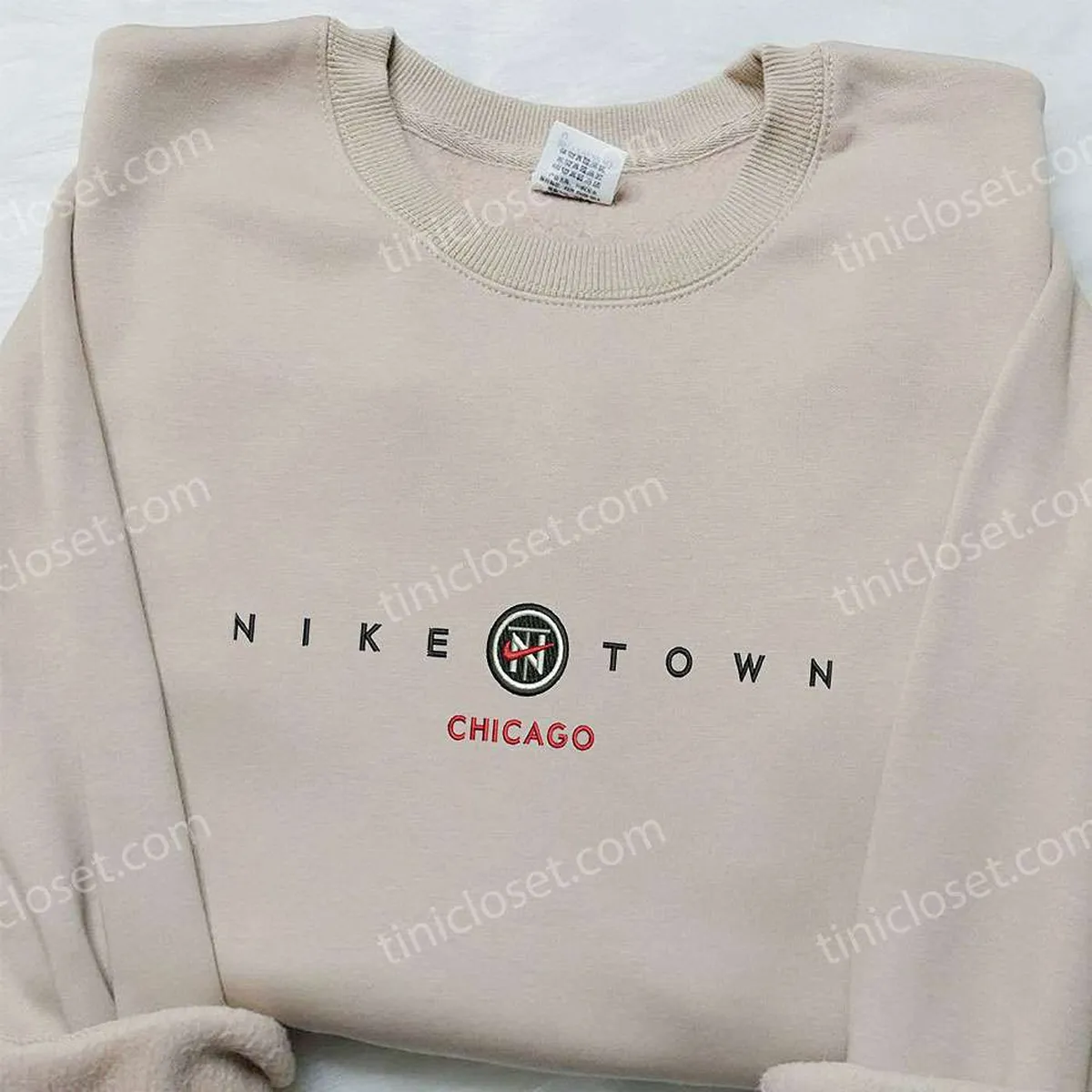 Chicago Town x Nike Embroidered Hoodie, Nike Inspired Embroidered Shirt, Best Gift for Family