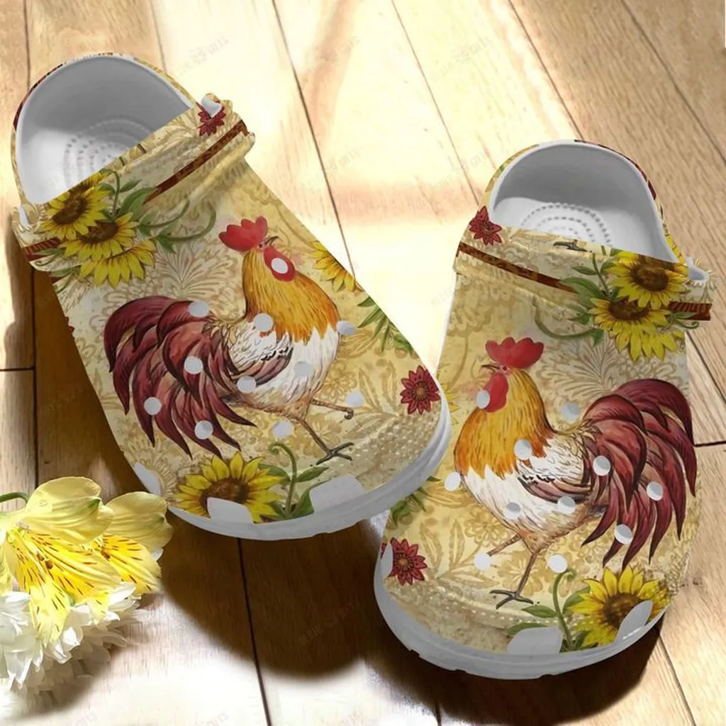 Chicken Flowery Chicken Crocs Classic Clogs