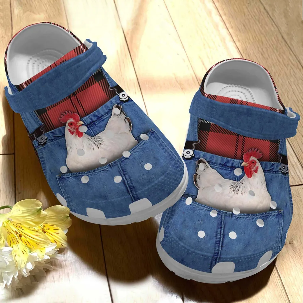 Chicken In Jean Gift For Lover Rubber Crocs Clog