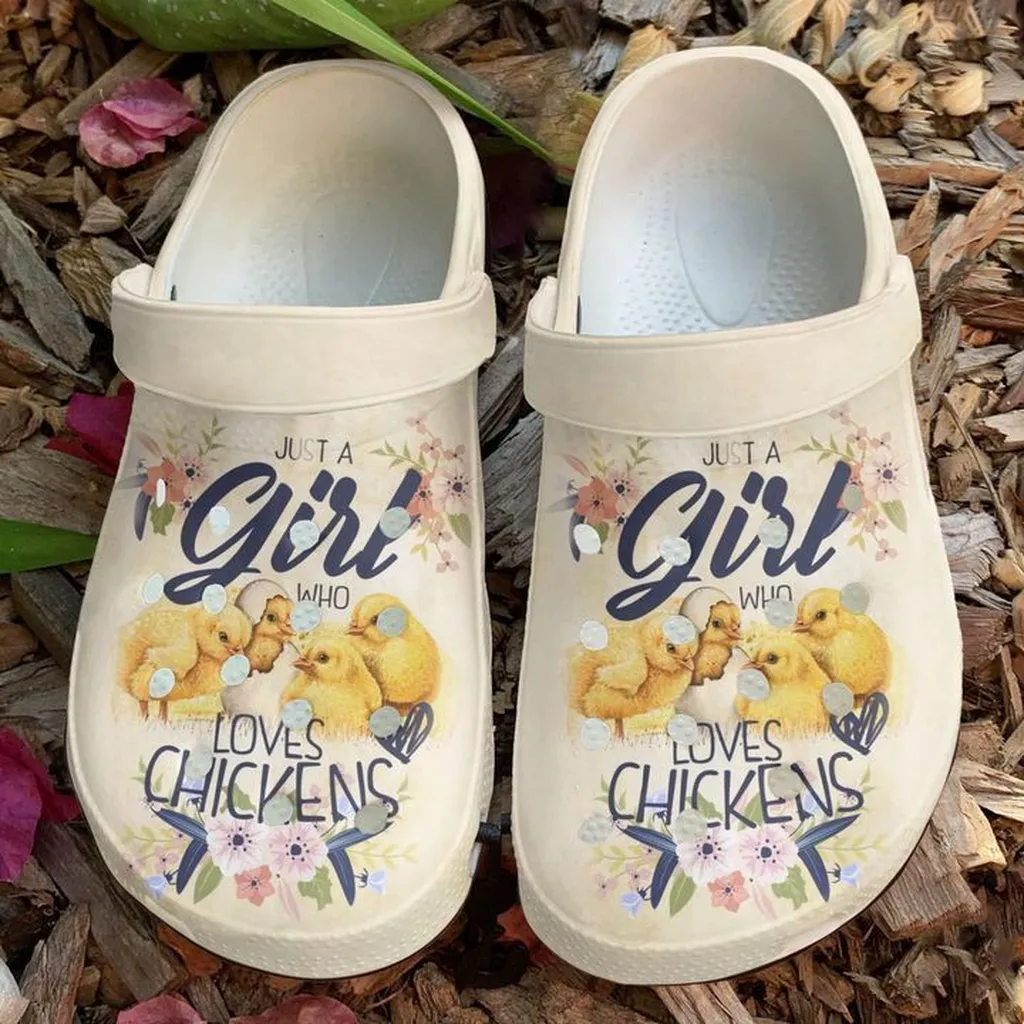 Chicken Just A Girl Who Loves Crocs Classic Clogs