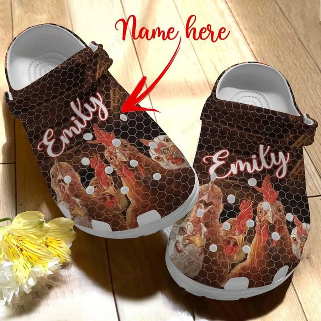 Chicken Personalized Chicken Net Crocs Classic Clogs