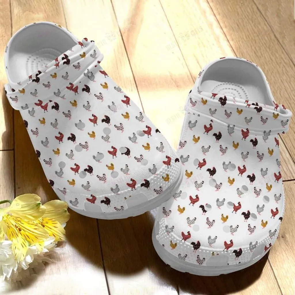 Chicken The Flock Crocs Classic Clogs