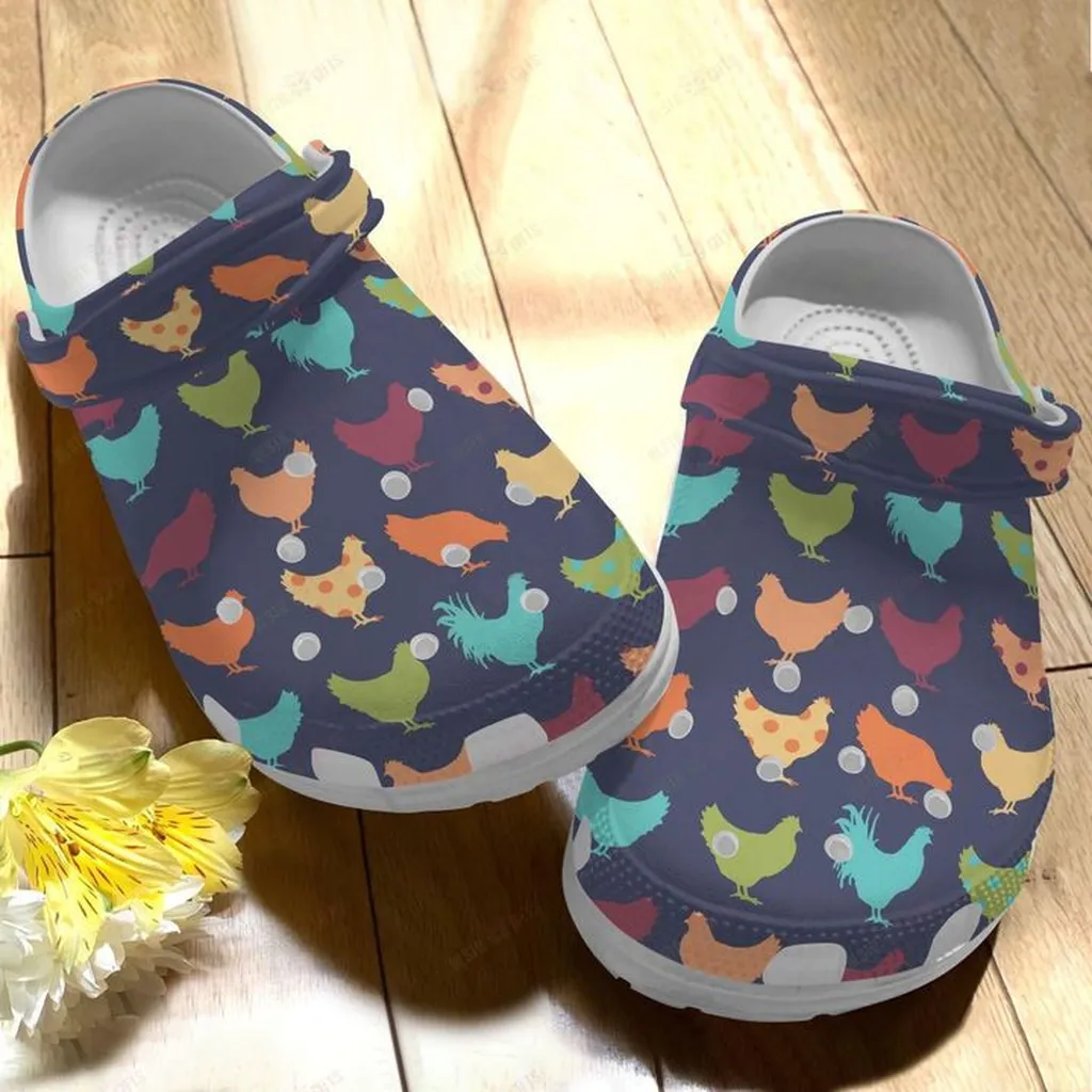 Chicken White Sole Chicken Pattern 6 Colors Crocs Classic Clogs