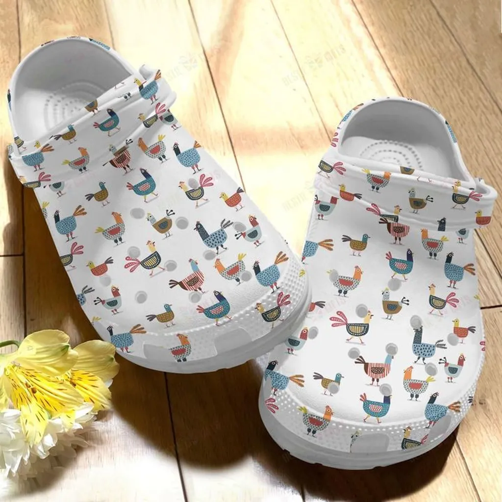 Chicken White Sole Sisters In The Yards Crocs Classic Clogs