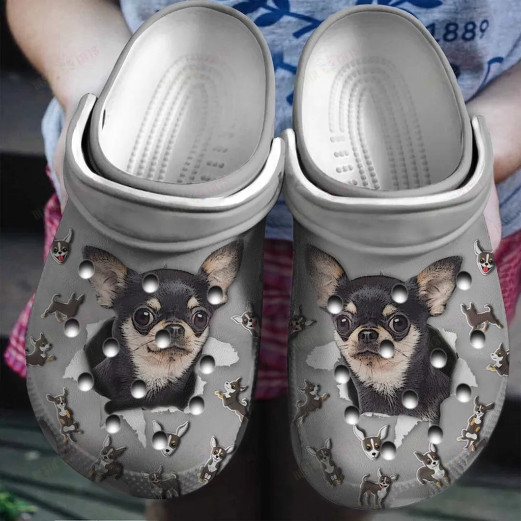 Chihuahua Hole Crocs Classic Clogs