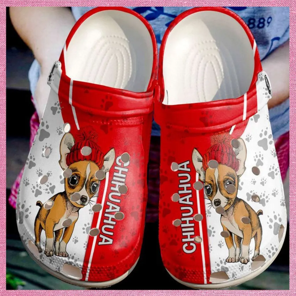 Chihuahua Love Red Rubber Crocs Clog