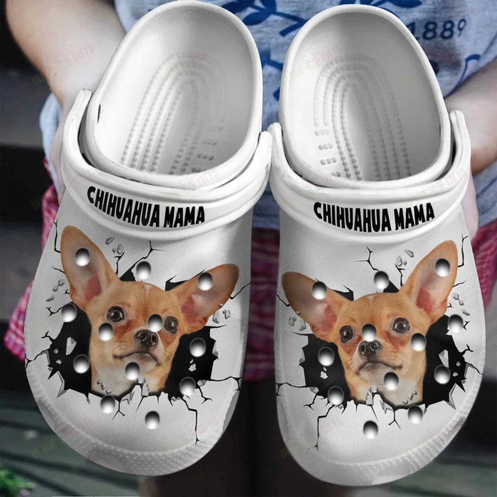 Chihuahua Mama In Hole Crocs Classic Clogs