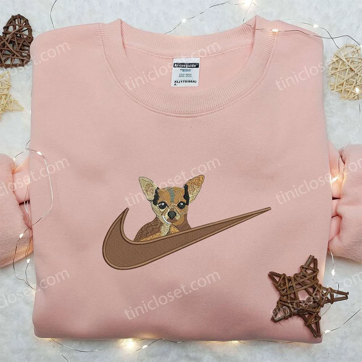 Chihuahua x Nike Embroidered Shirt, Animal Embroidered Shirt, Custom Nike Embroidered Shirt