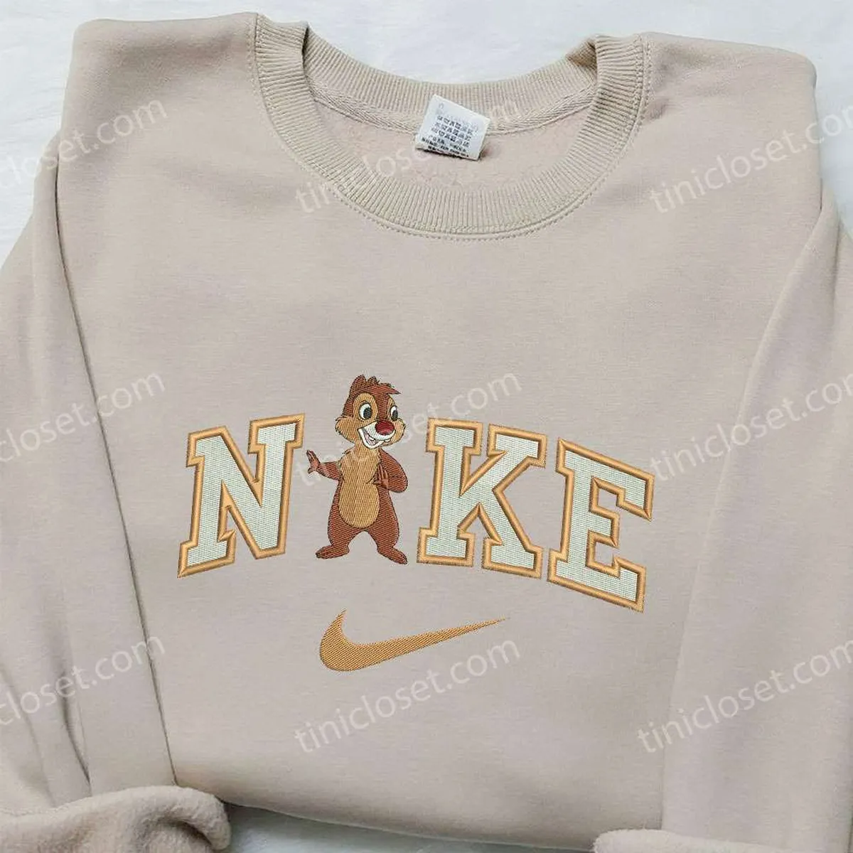 Chip x Nike Embroidered Shirt, Chip ? Dale Embroidered Shirt, Custom Nike Embroidered Shirt