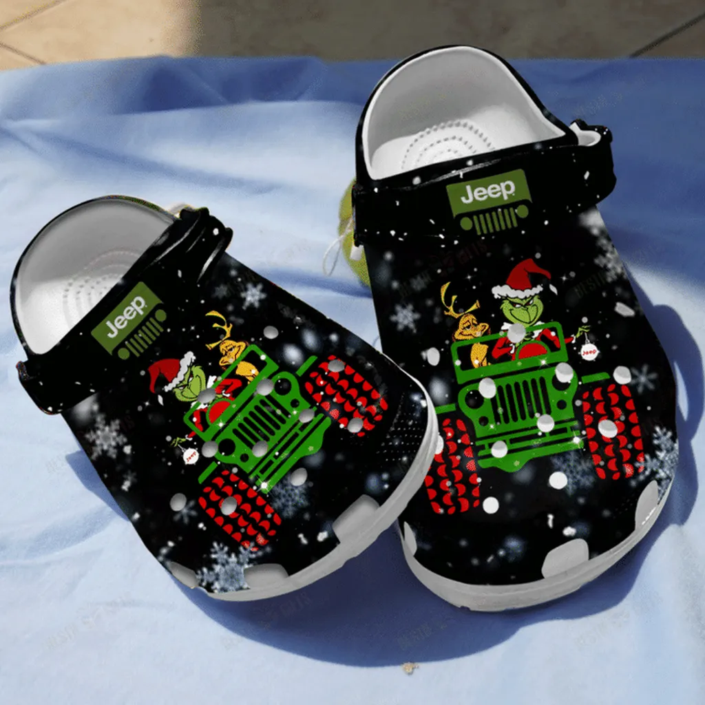 Christmas Jeep Crocs Classic Clogs