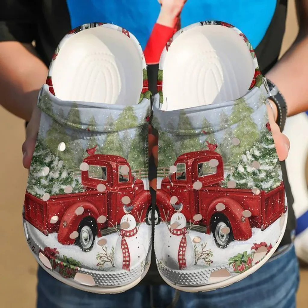 Christmas Red Truck Crocs Classic Clogs