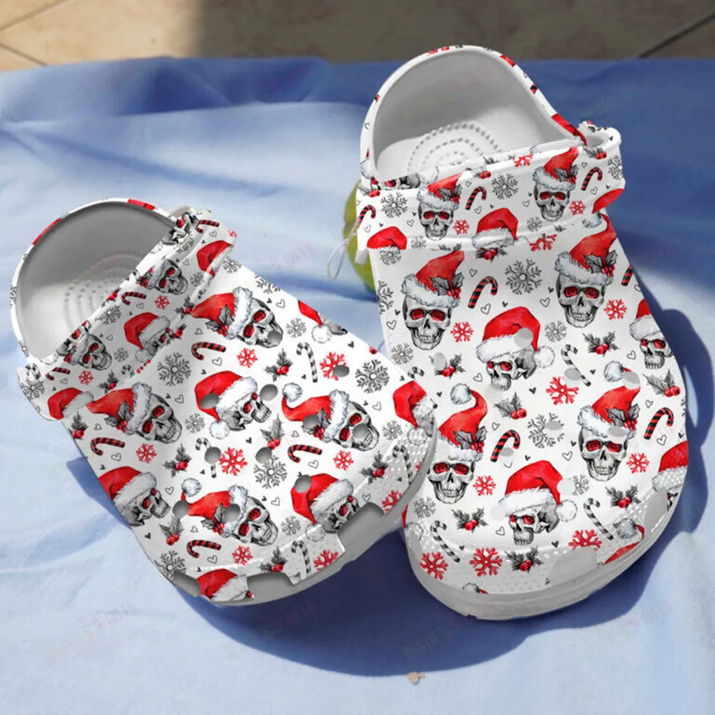 Christmas Skull Crocs Classic Clogs