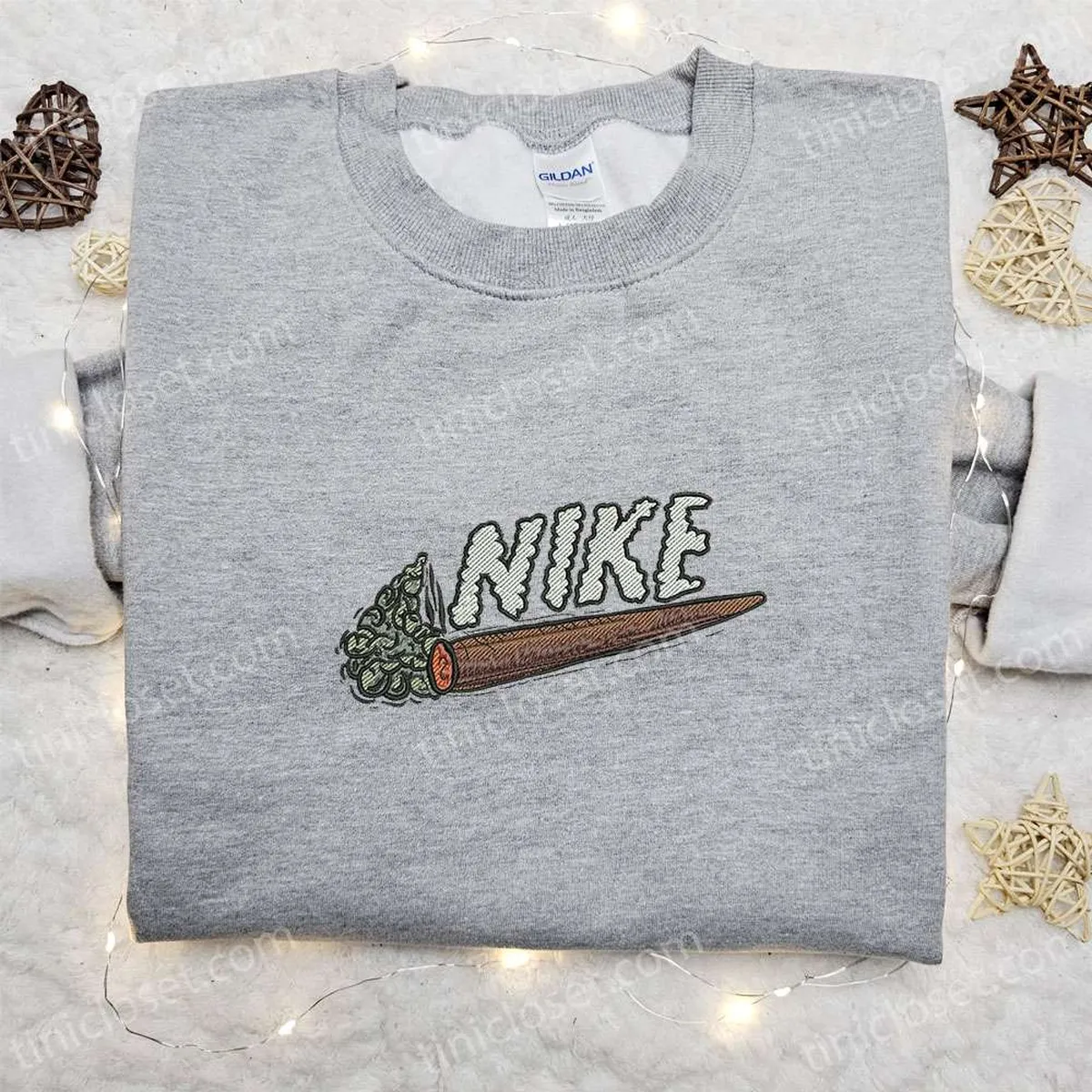 Cigarette x Nike Embroidered Shirt, Nike Inspired Embroidered Shirt, Best Gifts for Him