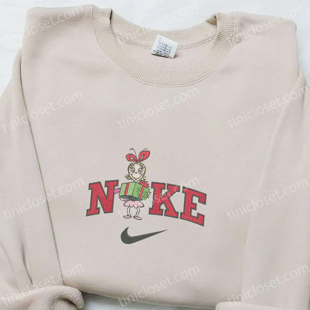 Cindy Lou Who x Nike Christmas Embroidered Sweatshirt, Movie Christmas Embroidered Shirt, Best Christmas Gift Ideas