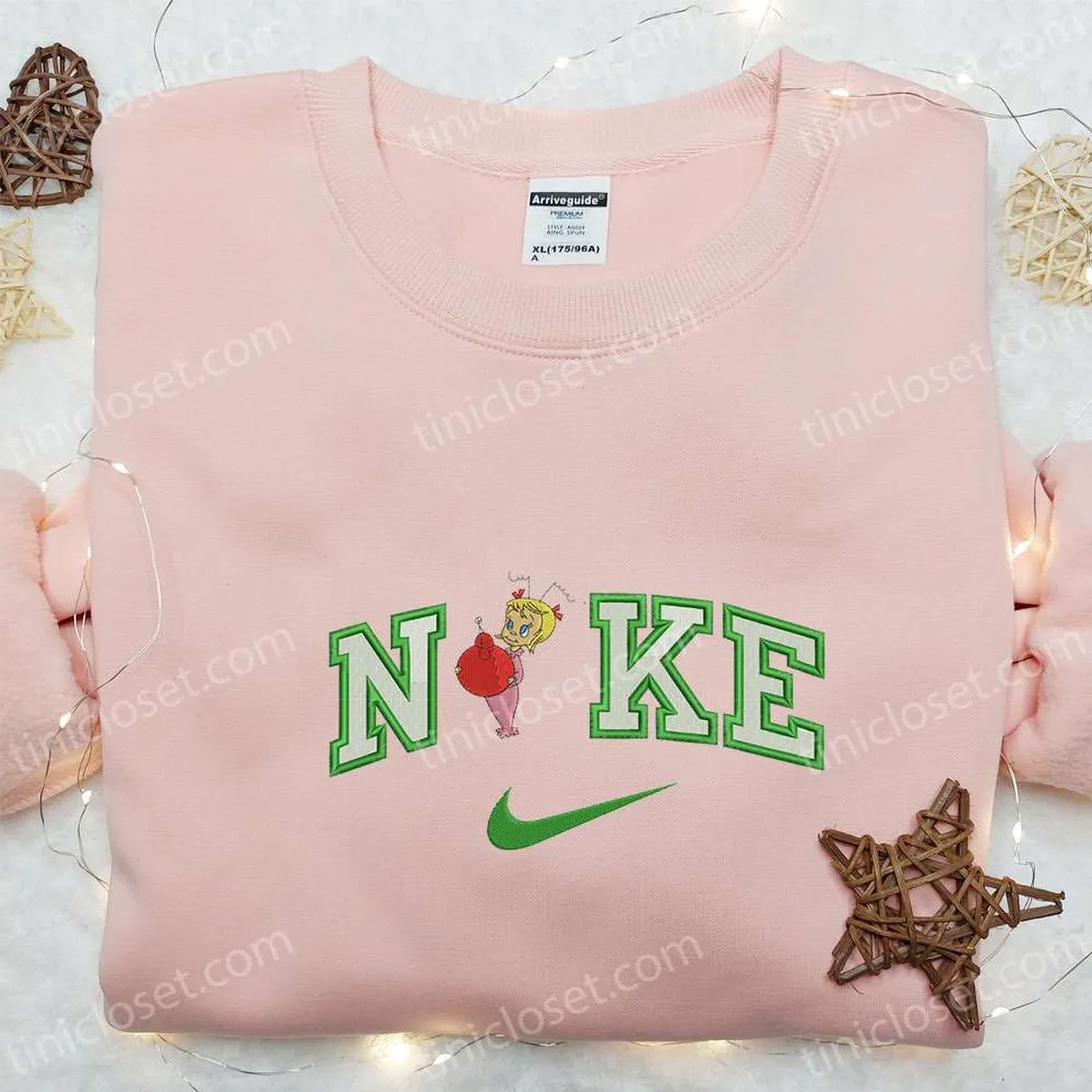 Cindy Lou With Christmas Ornament x Nike Embroidered Shirt, Christmas Embroidered Hoodie, Best Gift Ideas