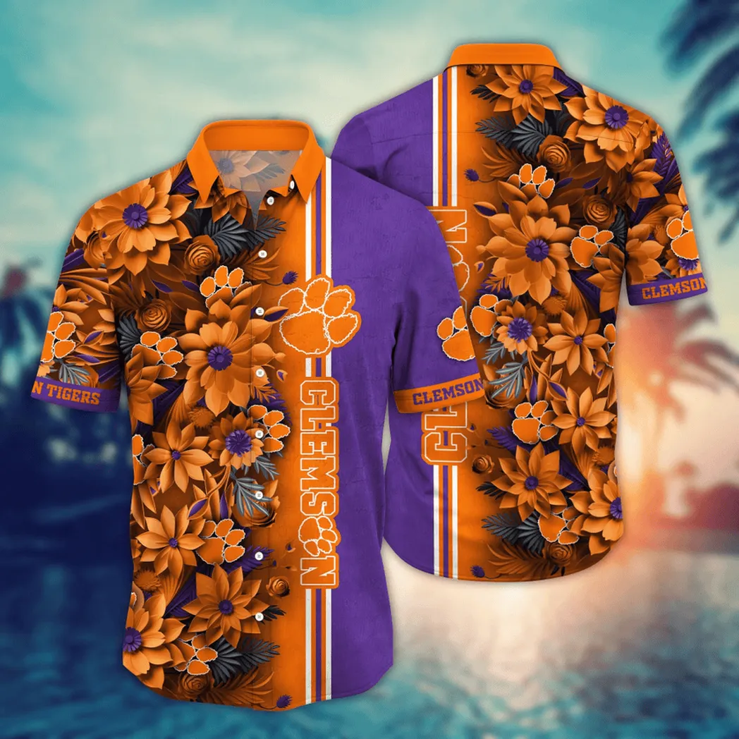 Clemson Tigers NCAA Flower Aloha Hawaiian Shirt, Custom Summer Football Shirts VPHWA2451153256