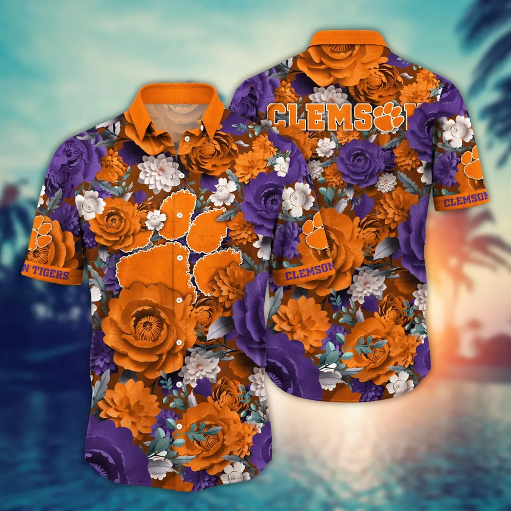 Clemson Tigers NCAA Flower Aloha Hawaiian Shirt, Custom Summer Football Shirts VPHWA2451153677