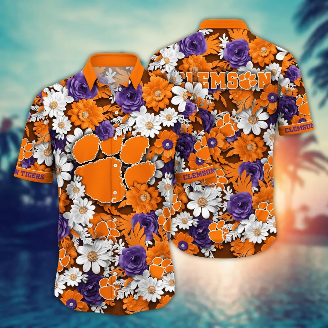 Clemson Tigers NCAA Flower Aloha Hawaiian Shirt, Summer Football Shirts VPHWA2451153953