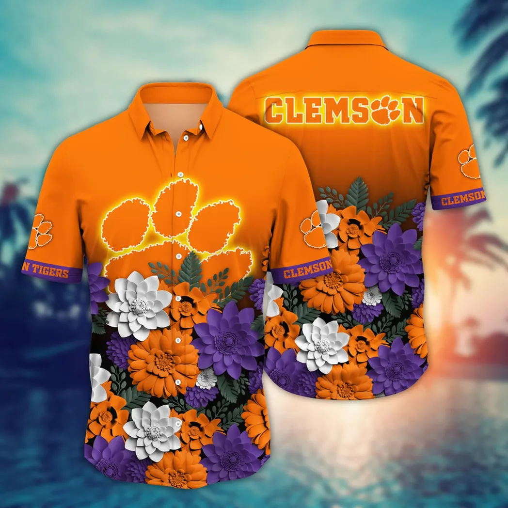 Clemson Tigers NCAA Flower Aloha Hawaiian Shirt, Summer Football Shirts VPHWA2451155124