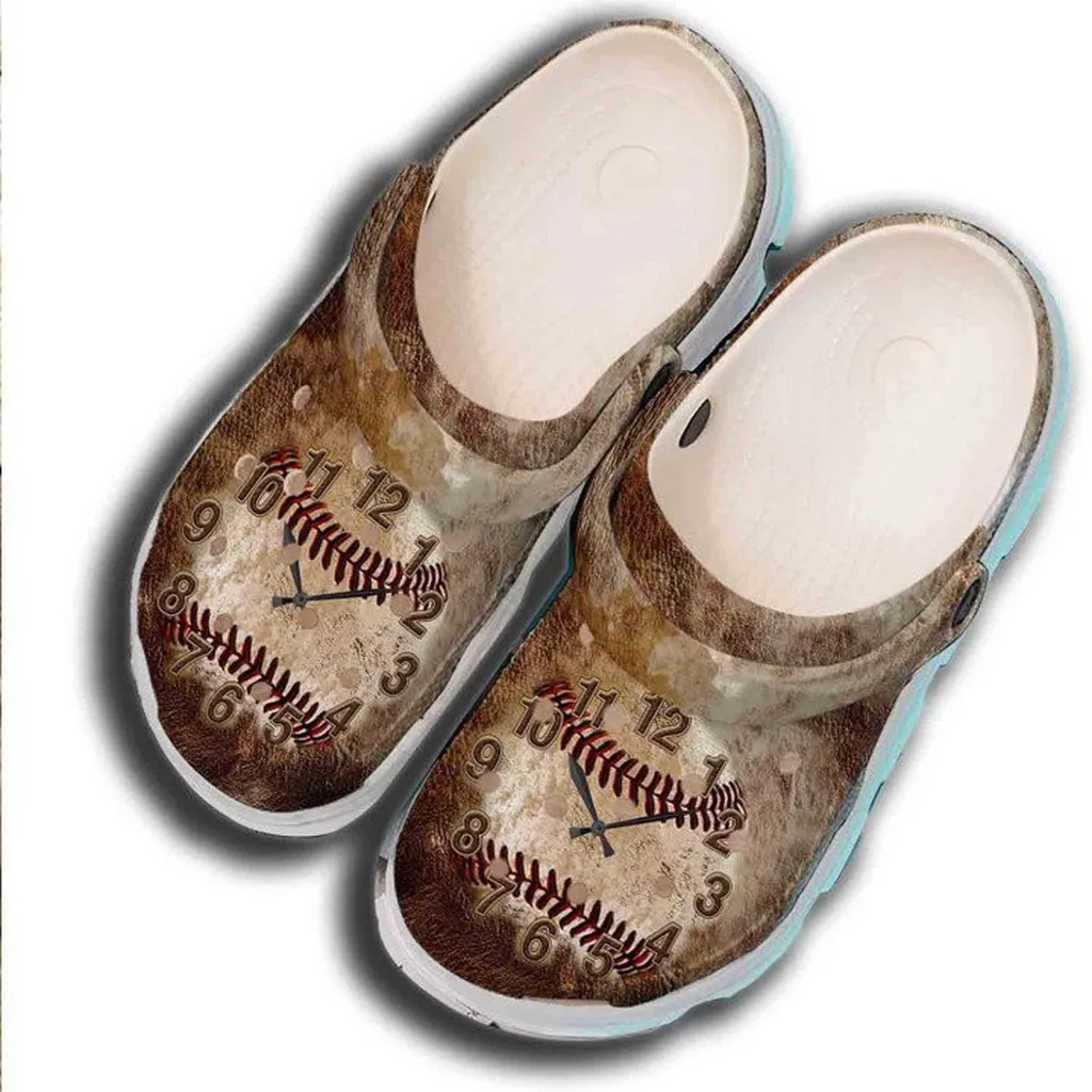 Clock Baseball Crocs Classic Clogs