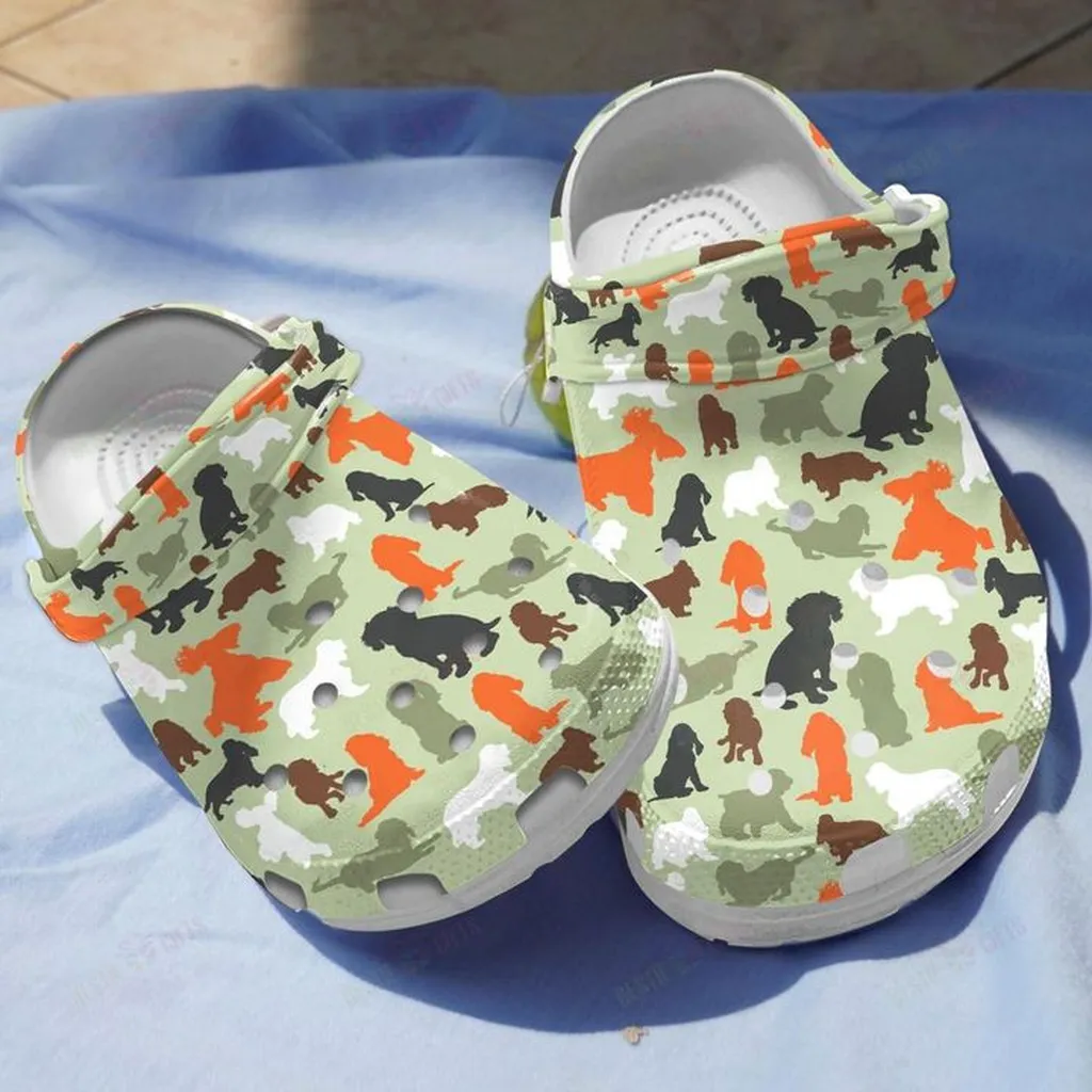 Cocker Spaniel Camo Crocs Classic Clogs