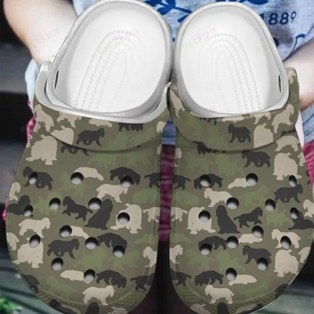 Cocker Spaniel Camo Crocs, Personalized Crocs Classic Clogs