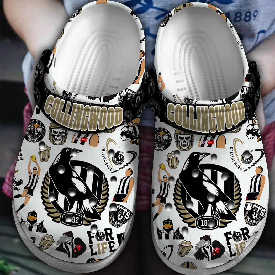 Collingwood Magpies AFL Sport Crocs Clogs