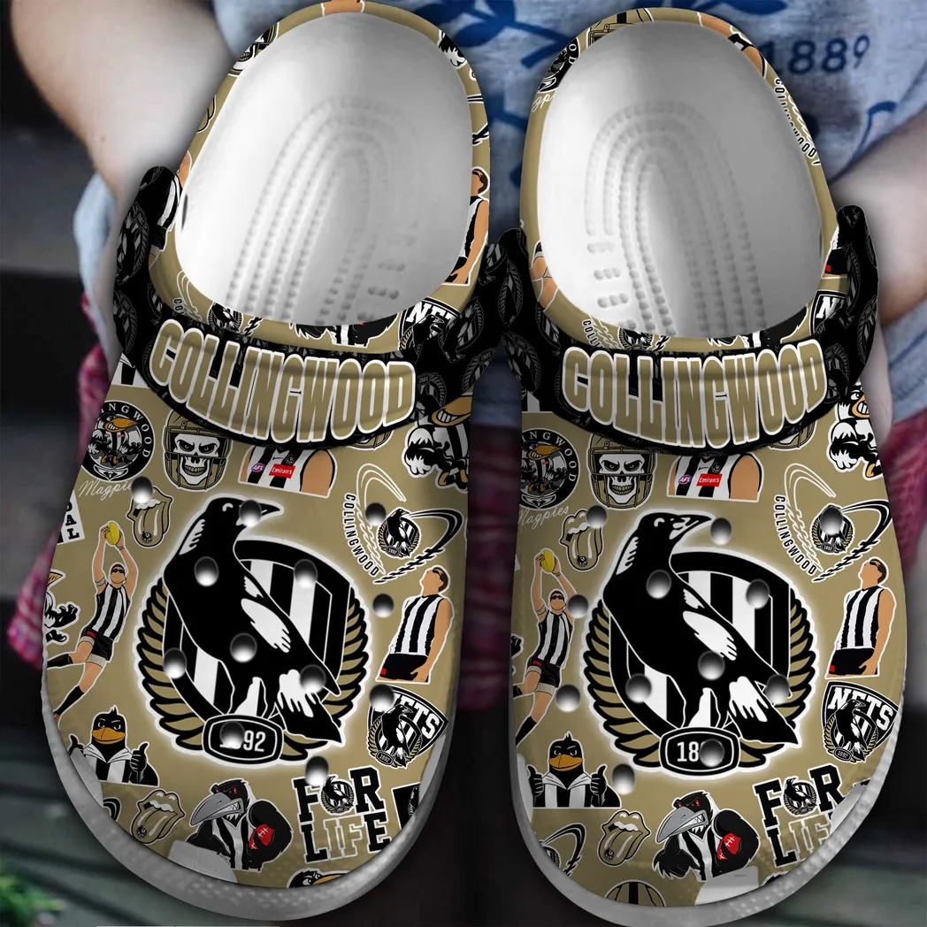 Collingwood Magpies AFL Sport Crocs Clogs