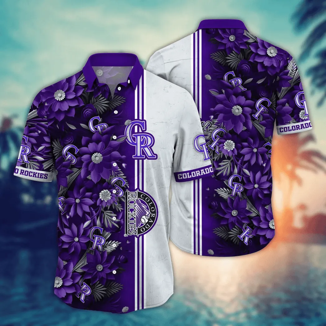 Colorado Rockies MLB Flower Aloha Hawaiian Shirt, Custom Summer Football Shirts VPHWA2451154962