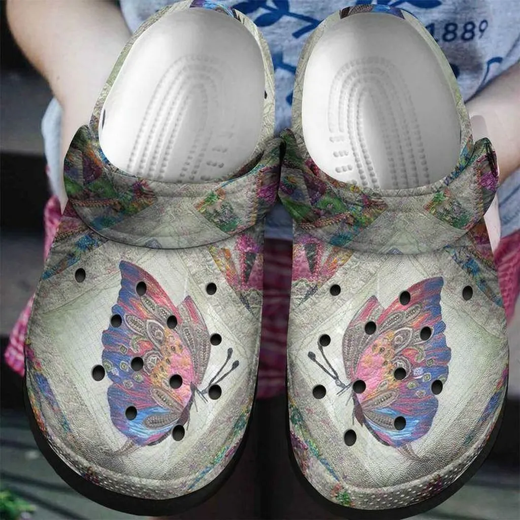 Colorful Butterfly Bird Personalized 102 Gift For Lover Rubber Crocs Clog