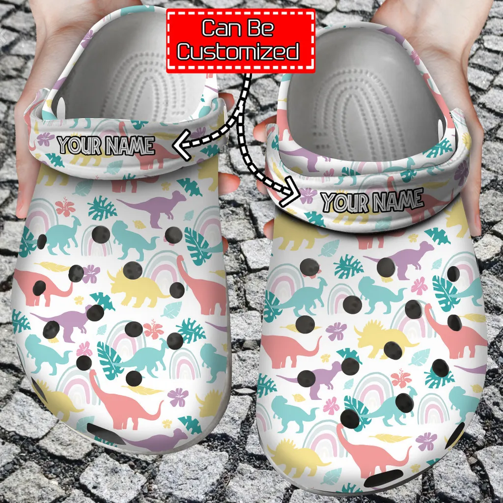 Colorful Crocs - Cute Dinosaur Patterns Clog