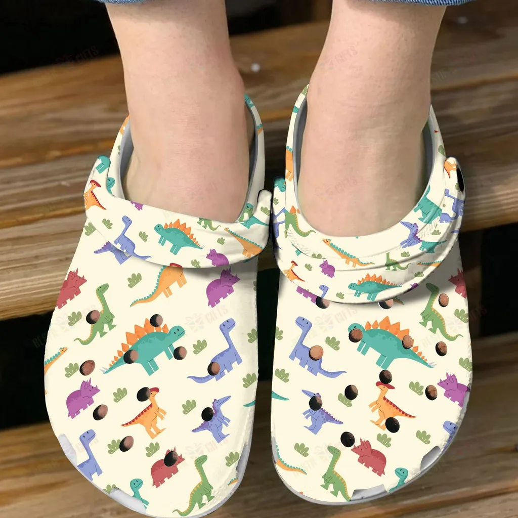 Colorful Dinosaurs Crocs Classic Clogs