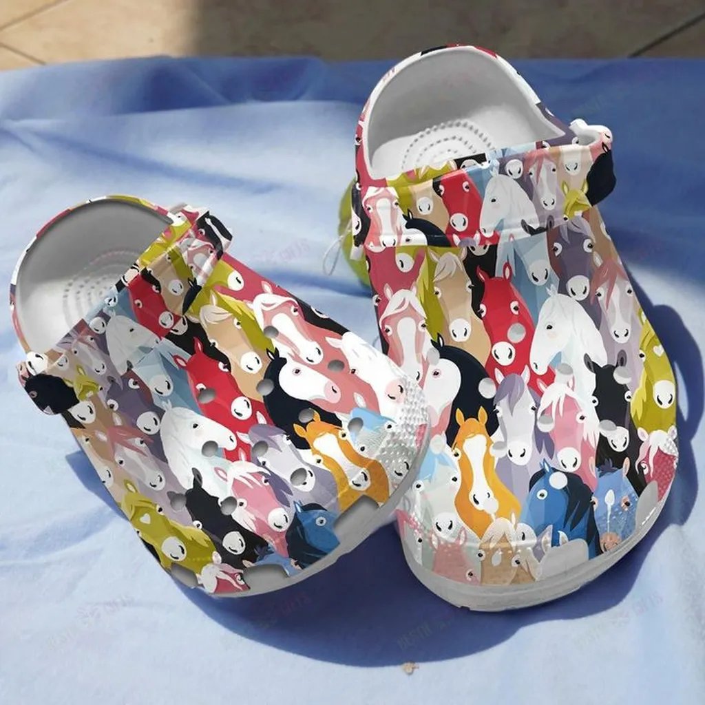 Colorful Horse Crocs Classic Clogs