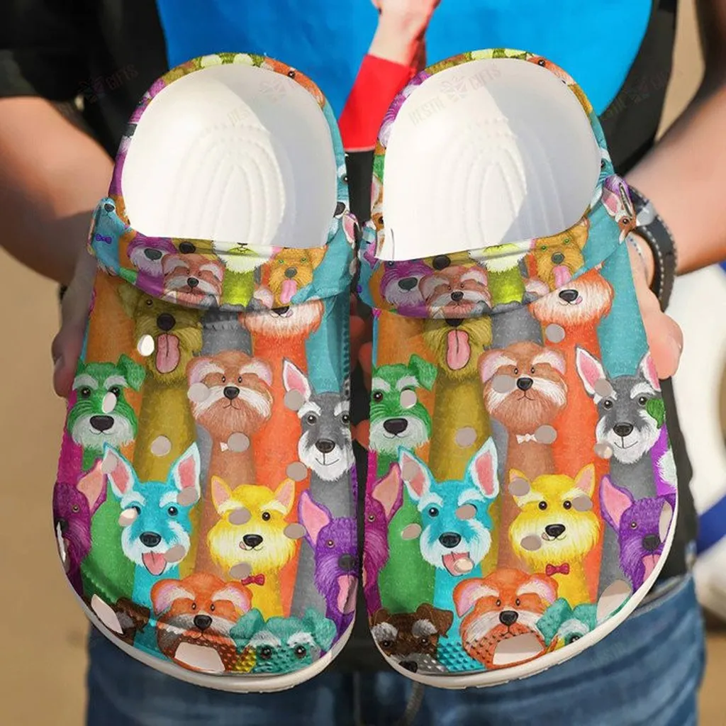 Colorful Schnauzer Crocs Classic Clogs