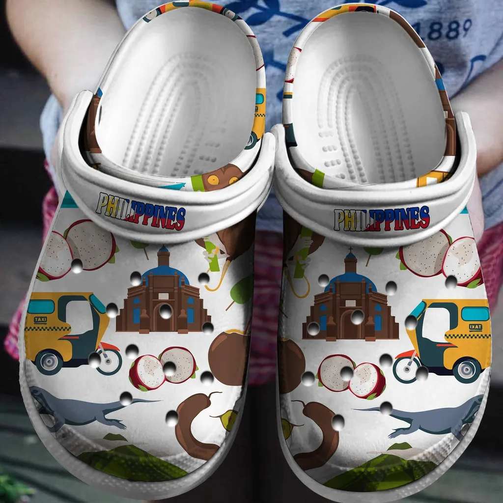 Colorful Symbols Of Filipino For Men And Women Gift For Fan Classic Water Rubber Crocs Clog